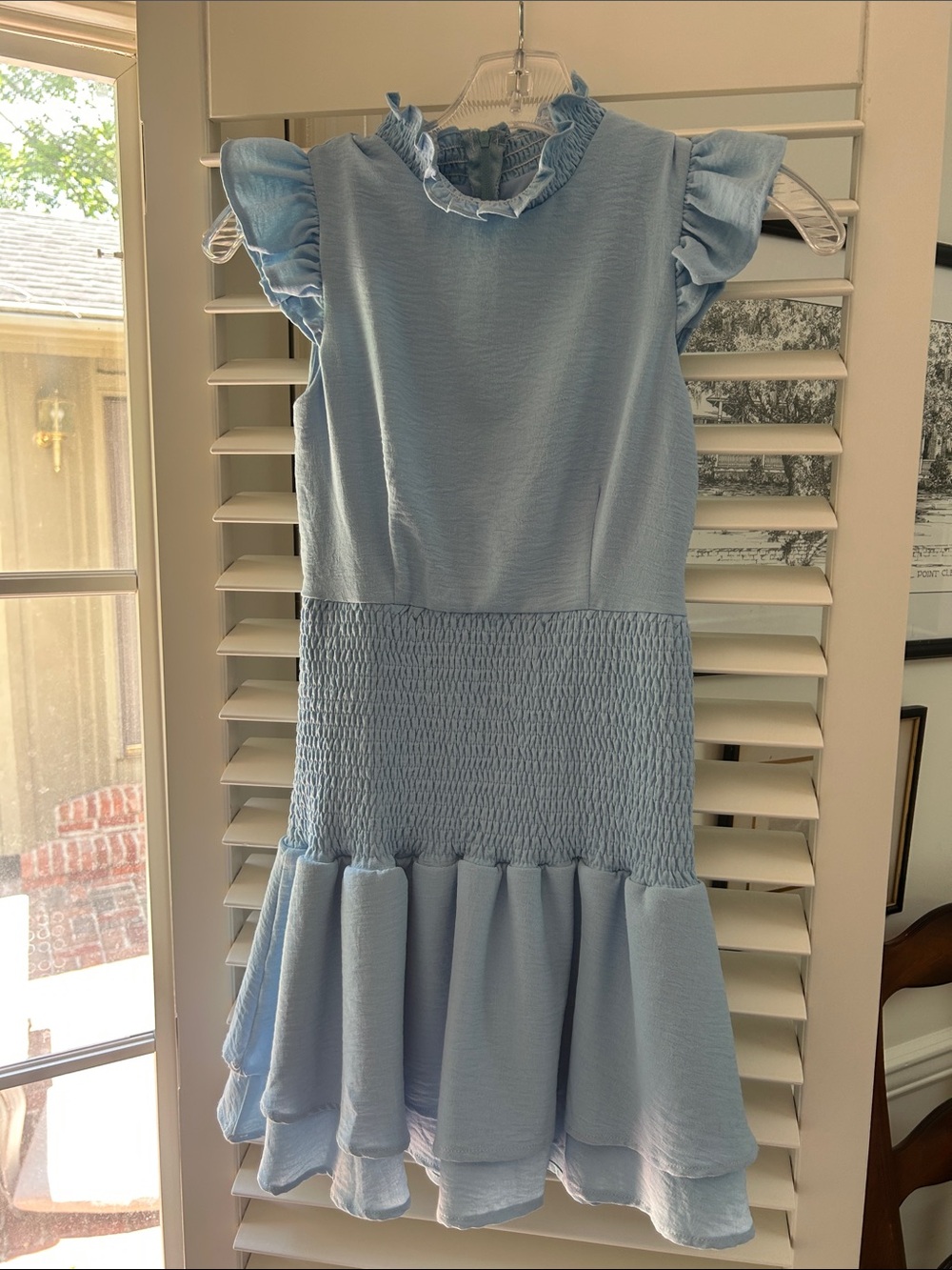 Miss Behave Selena Light Blue Smock Ruffle Dress